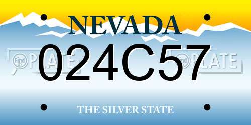 024C57 Nevada License Plate
