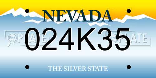 024K35 Nevada License Plate