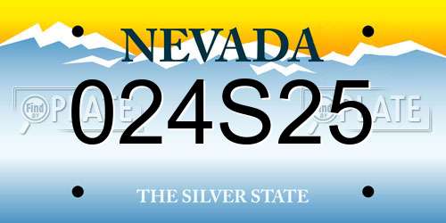 024S25 Nevada License Plate
