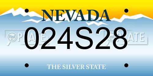 024S28 Nevada License Plate