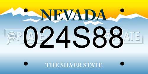 024S88 Nevada License Plate