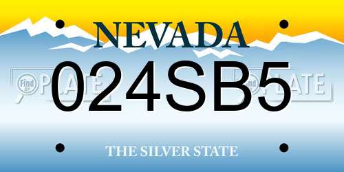 024SB5 Nevada License Plate