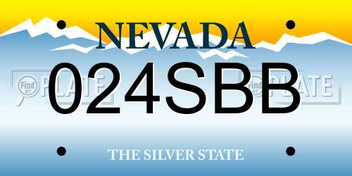 024SBB Nevada License Plate