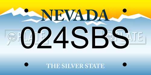 024SBS Nevada License Plate