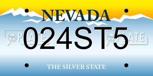 024ST5 Nevada License Plate