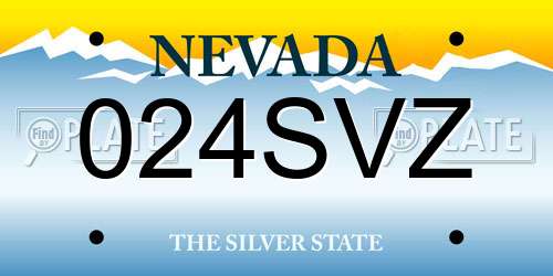 024SVZ Nevada License Plate