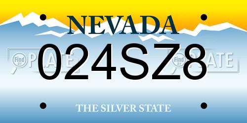 024SZ8 Nevada License Plate