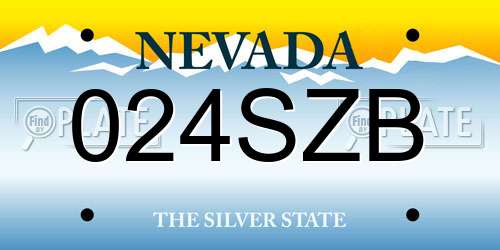 024SZB Nevada License Plate