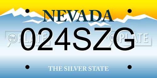 024SZG Nevada License Plate