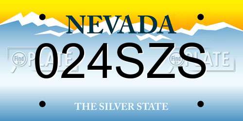 024SZS Nevada License Plate