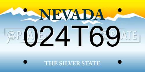 024T69 Nevada License Plate