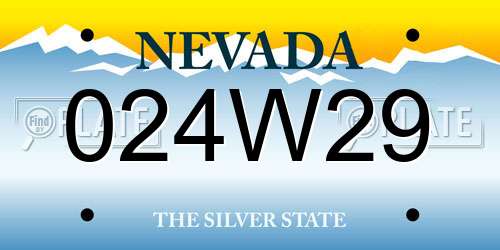 024W29 Nevada License Plate
