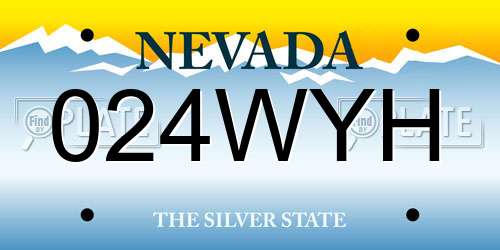 024WYH Nevada License Plate