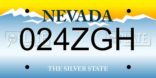 024ZGH Nevada License Plate