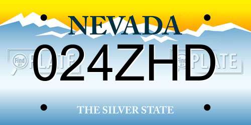 024ZHD Nevada License Plate