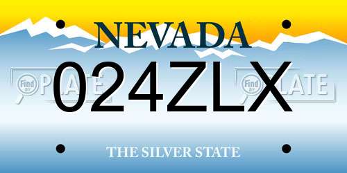 024ZLX Nevada License Plate