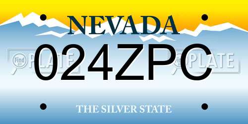 024ZPC Nevada License Plate