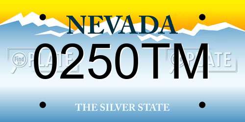 0250TM Nevada License Plate