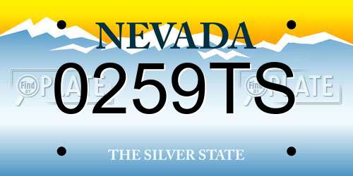 0259TS Nevada License Plate