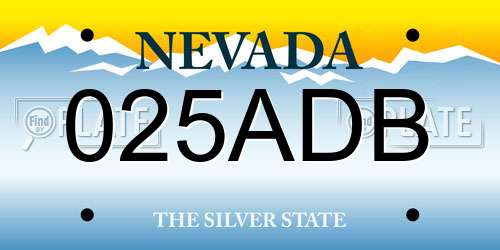 025ADB Nevada License Plate