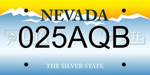 025AQB Nevada License Plate