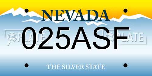 025ASF Nevada License Plate