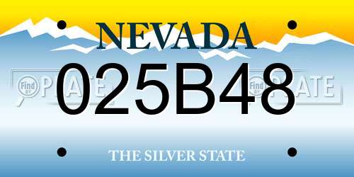 025B48 Nevada License Plate