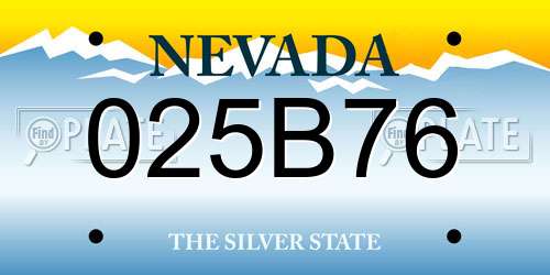 025B76 Nevada License Plate