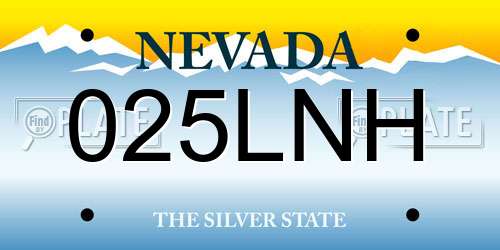 025LNH Nevada License Plate