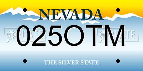 025OTM Nevada License Plate