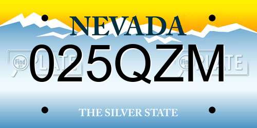 025QZM Nevada License Plate