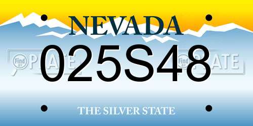 025S48 Nevada License Plate
