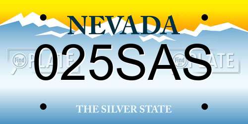 025SAS Nevada License Plate