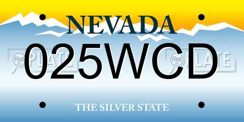 025WCD Nevada License Plate