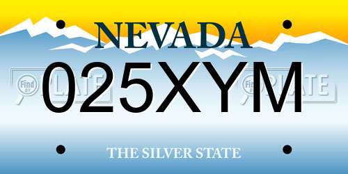 025XYM Nevada License Plate