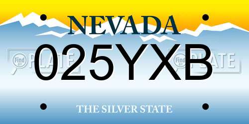 025YXB Nevada License Plate