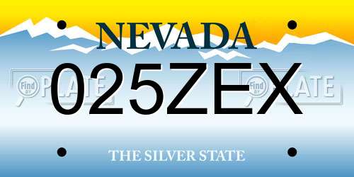 025ZEX Nevada License Plate