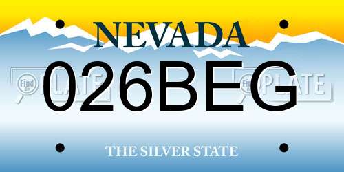 026BEG Nevada License Plate