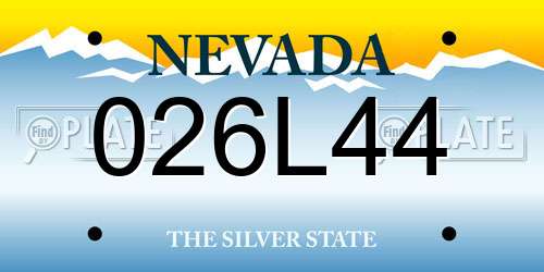 026L44 Nevada License Plate