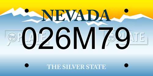 026M79 Nevada License Plate