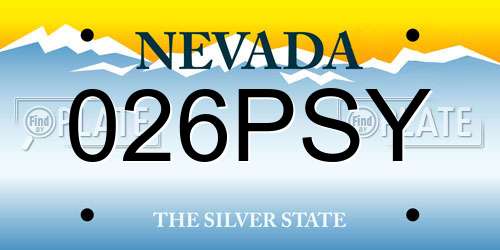 026PSY Nevada License Plate