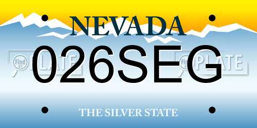 026SEG Nevada License Plate