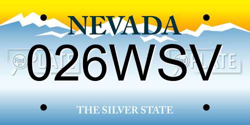 026WSV Nevada License Plate
