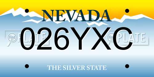 026YXC Nevada License Plate