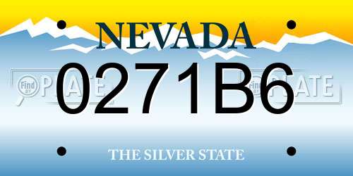 0271B6 Nevada License Plate