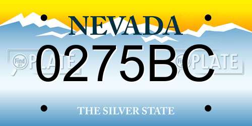 0275BC Nevada License Plate