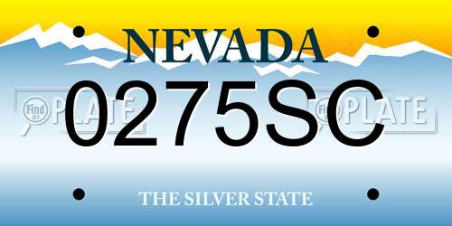 0275SC Nevada License Plate