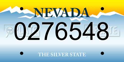 0276548 Nevada License Plate