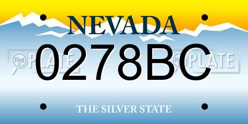 0278BC Nevada License Plate
