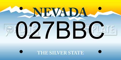 027BBC Nevada License Plate